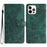 For iPhone 16 Pro Max Case Imprinted Butterfly PU Leather Folio Flip Phone Cover Skin-Touch - Green - 1