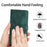 For iPhone 16 Case  PU Leather Skin Feeling Butterfly Wallet Phone Cover - Green - 4