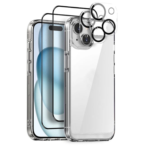 NORTHJO 5 in 1 For iPhone 15 Plus PC+TPU Phone Case Set with 2 Screen Protector, 2 Camera Lens Protector - 1