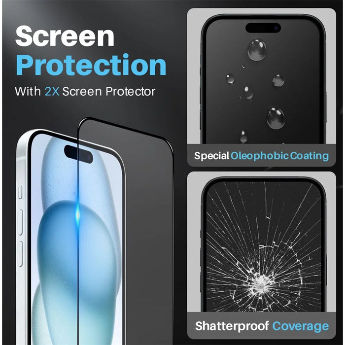 NORTHJO 5 in 1 For iPhone 15 Plus PC+TPU Phone Case Set with 2 Screen Protector, 2 Camera Lens Protector - 4