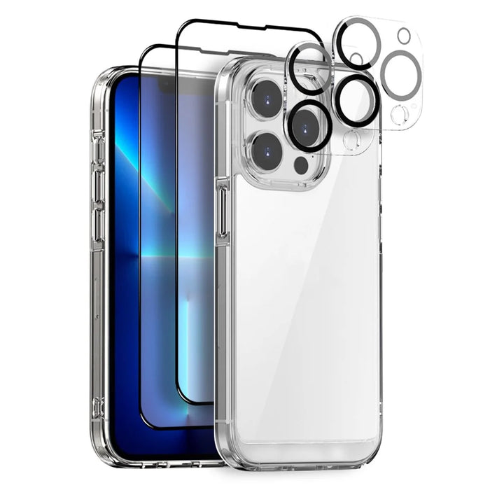 NORTHJO 5 in 1 For iPhone 13 Pro Max PC+TPU Case Set with 2 Screen Protector, 2 Camera Lens Protector - 1