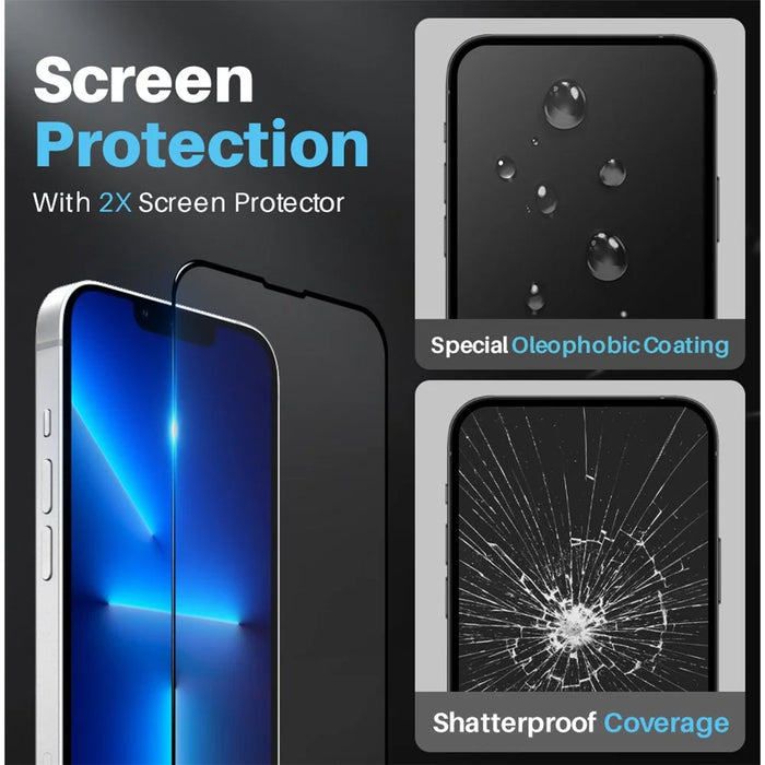NORTHJO 5 in 1 For iPhone 13 Pro Max PC+TPU Case Set with 2 Screen Protector, 2 Camera Lens Protector - 4
