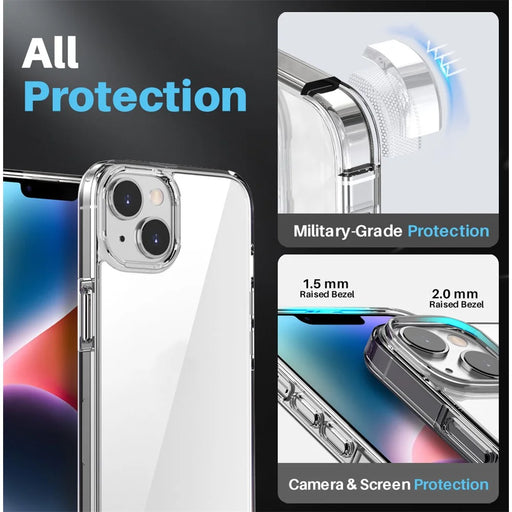 NORTHJO 5 in 1 For iPhone 14 Case PC+TPU Phone Cover Set with 2 Screen Protector, 2 Camera Lens Protector - 2