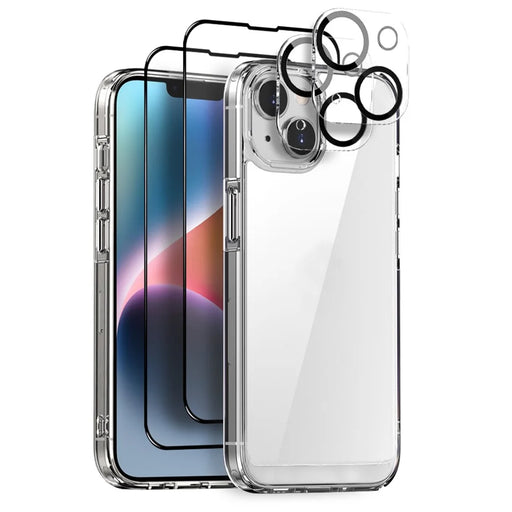 NORTHJO 5 in 1 For iPhone 14 Plus Case Shockproof Hybrid Phone Cover Set with 2 Screen Protector, 2 Camera Lens Protector - 1