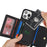 For iPhone 13 Pro Max / 12 Pro Max Case Litchi Texture Card Bag Leather+TPU Phone Cover with Long Strap - Black - 5