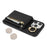 For iPhone 13 Pro Max / 12 Pro Max Case Litchi Texture Card Bag Leather+TPU Phone Cover with Long Strap - Black - 6