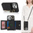 For iPhone 13 Pro Max / 12 Pro Max Case Litchi Texture Card Bag Leather+TPU Phone Cover with Long Strap - Black - 7