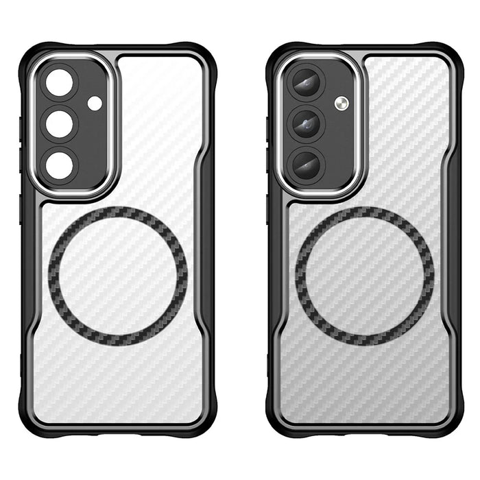 For Samsung Galaxy S25 / S24 Magnetic Case TPU+PC Drop-Proof Phone Cover - Black - 2