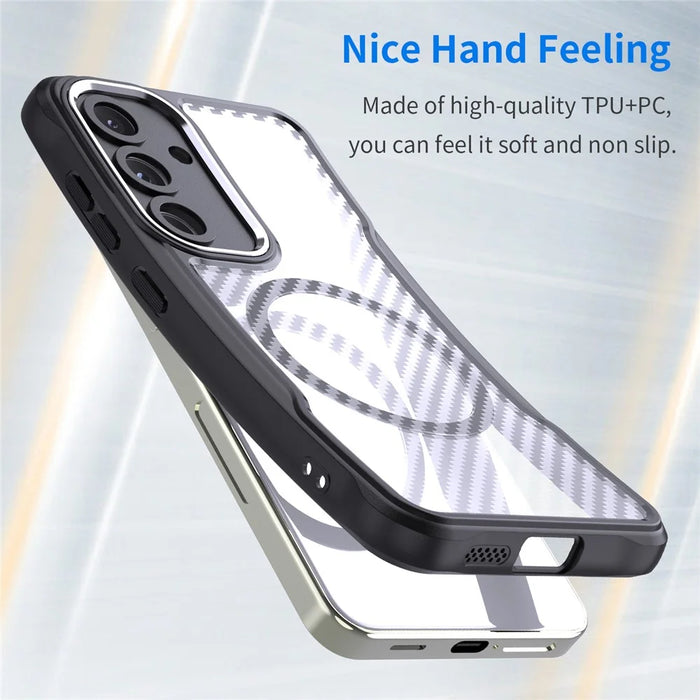 For Samsung Galaxy S25 / S24 Magnetic Case TPU+PC Drop-Proof Phone Cover - Black - 3