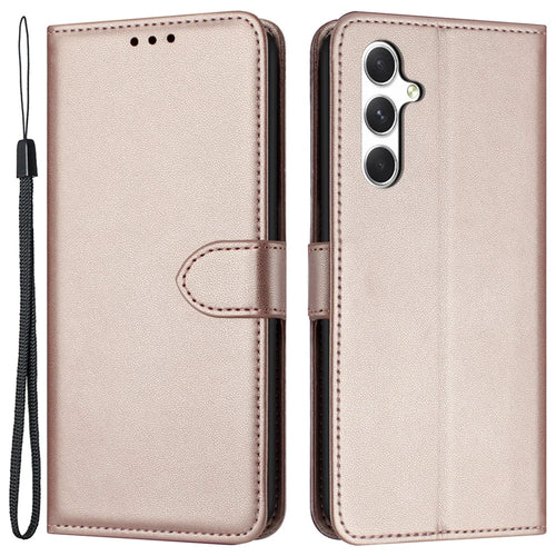 For Samsung Galaxy S25 / S24 Wallet Phone Case Stand Leather Flip Cover - Rose Gold - 1