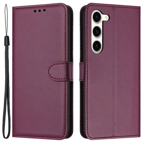For Samsung Galaxy S23 Case Anti-Scratch Leather Wallet Phone Cover with Stand - Purple - 1