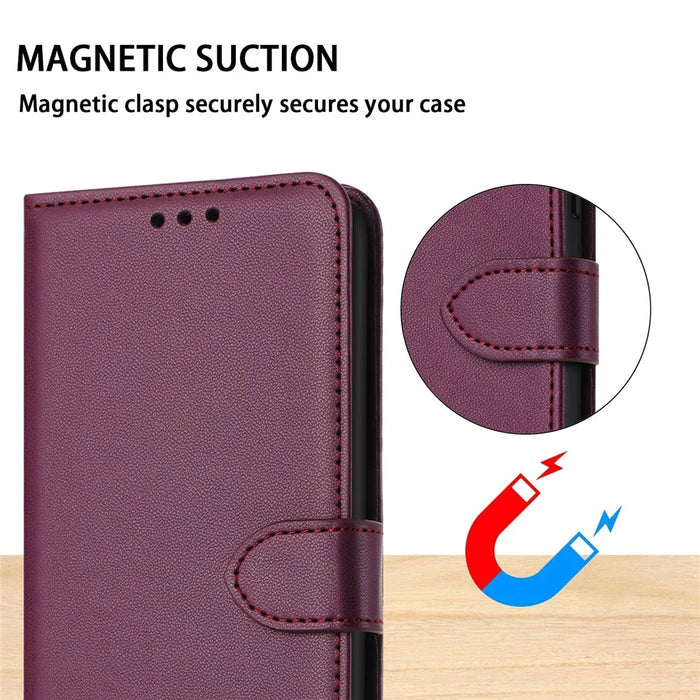 For Samsung Galaxy S23 Case Anti-Scratch Leather Wallet Phone Cover with Stand - Purple - 5