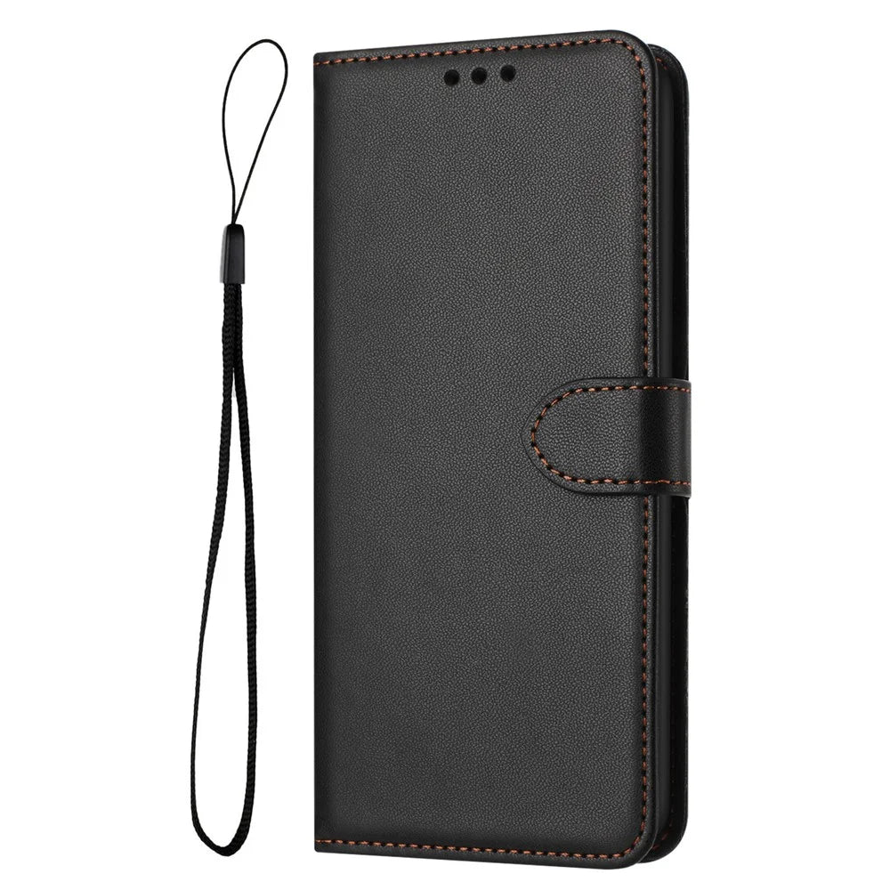 For Samsung Galaxy S23+ Phone Case Anti-Drop Stand Leather Wallet Cover - Black - 7