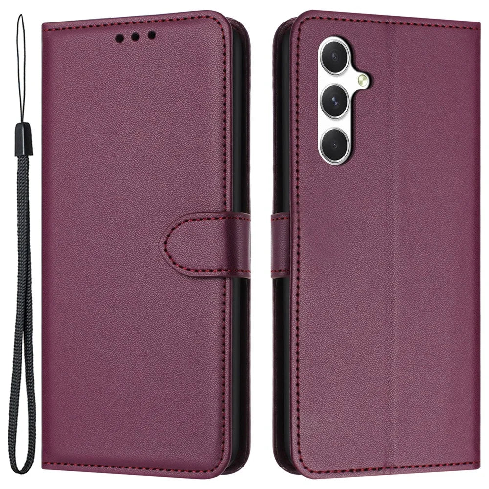 For Samsung Galaxy A34 5G Case Shockproof Wallet Stand Leather Phone Cover - Purple - 1