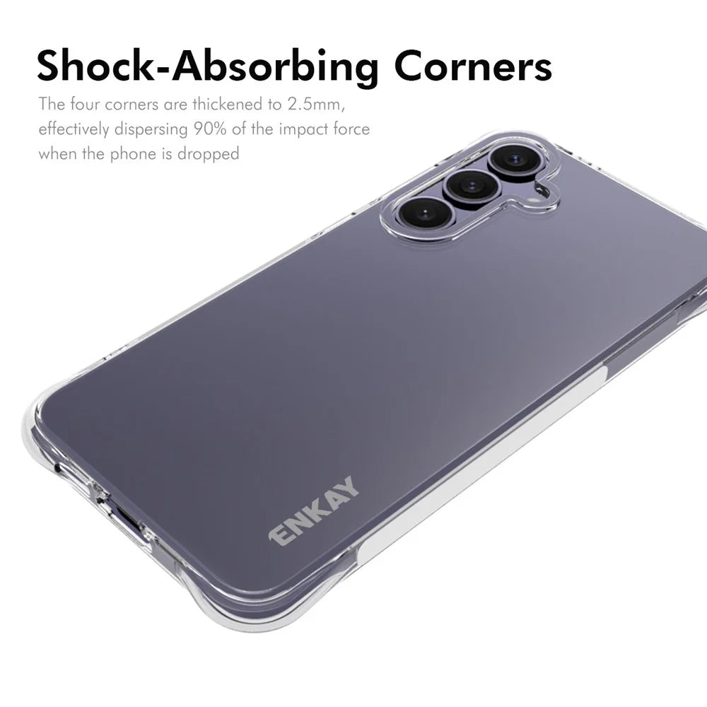 ENKAY HAT PRINCE For Samsung Galaxy S24 FE Crystal Clear Case TPU Phone Cover Corner Airbag Fall Protection - 2