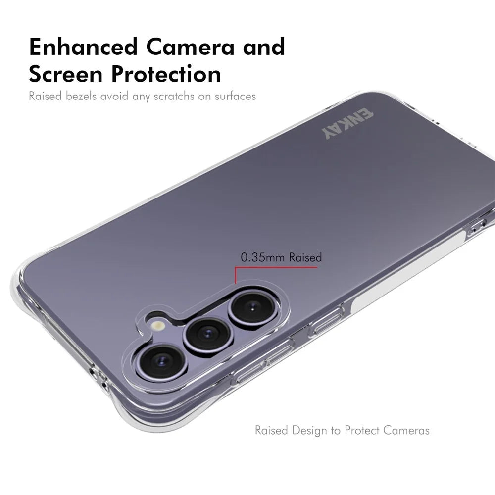 ENKAY HAT PRINCE For Samsung Galaxy S24 FE Crystal Clear Case TPU Phone Cover Corner Airbag Fall Protection - 3