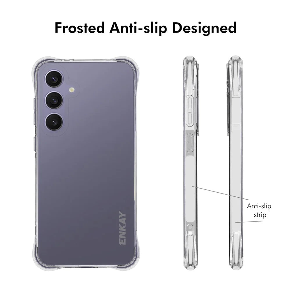 ENKAY HAT PRINCE For Samsung Galaxy S24 FE Crystal Clear Case TPU Phone Cover Corner Airbag Fall Protection - 4