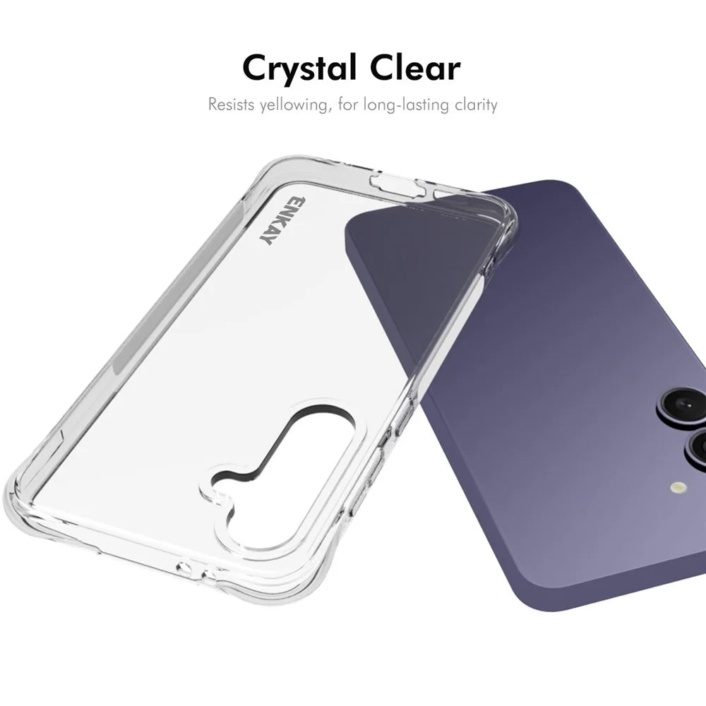 ENKAY HAT PRINCE For Samsung Galaxy S24 FE Crystal Clear Case TPU Phone Cover Corner Airbag Fall Protection - 5