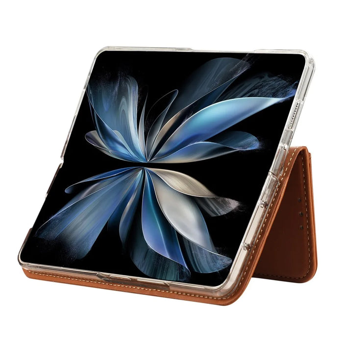 ABEEL For Samsung Galaxy Z Fold6 5G Phone Case RFID Blocking Leather Flip Cover - Brown - 6
