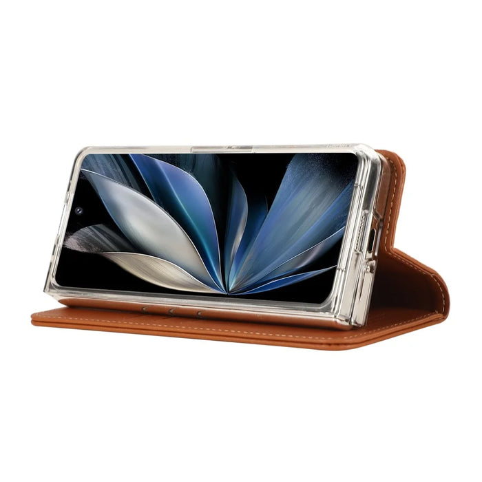ABEEL For Samsung Galaxy Z Fold5 5G Stand Case RFID Blocking Leather Phone Cover - Brown - 3