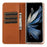 ABEEL For Samsung Galaxy Z Fold5 5G Stand Case RFID Blocking Leather Phone Cover - Brown - 4
