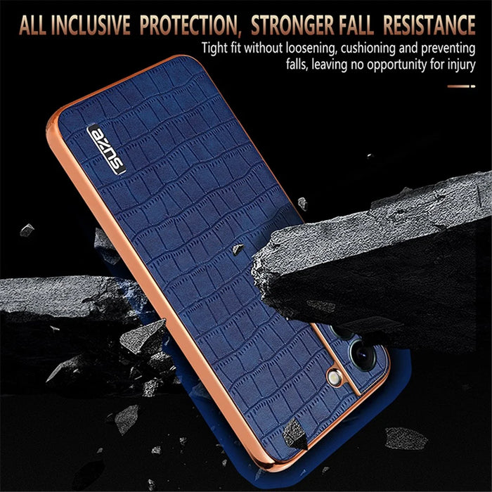 AZNS For Samsung Galaxy S22 5G Case PU+TPU Shockproof Phone Cover - Brown - 5