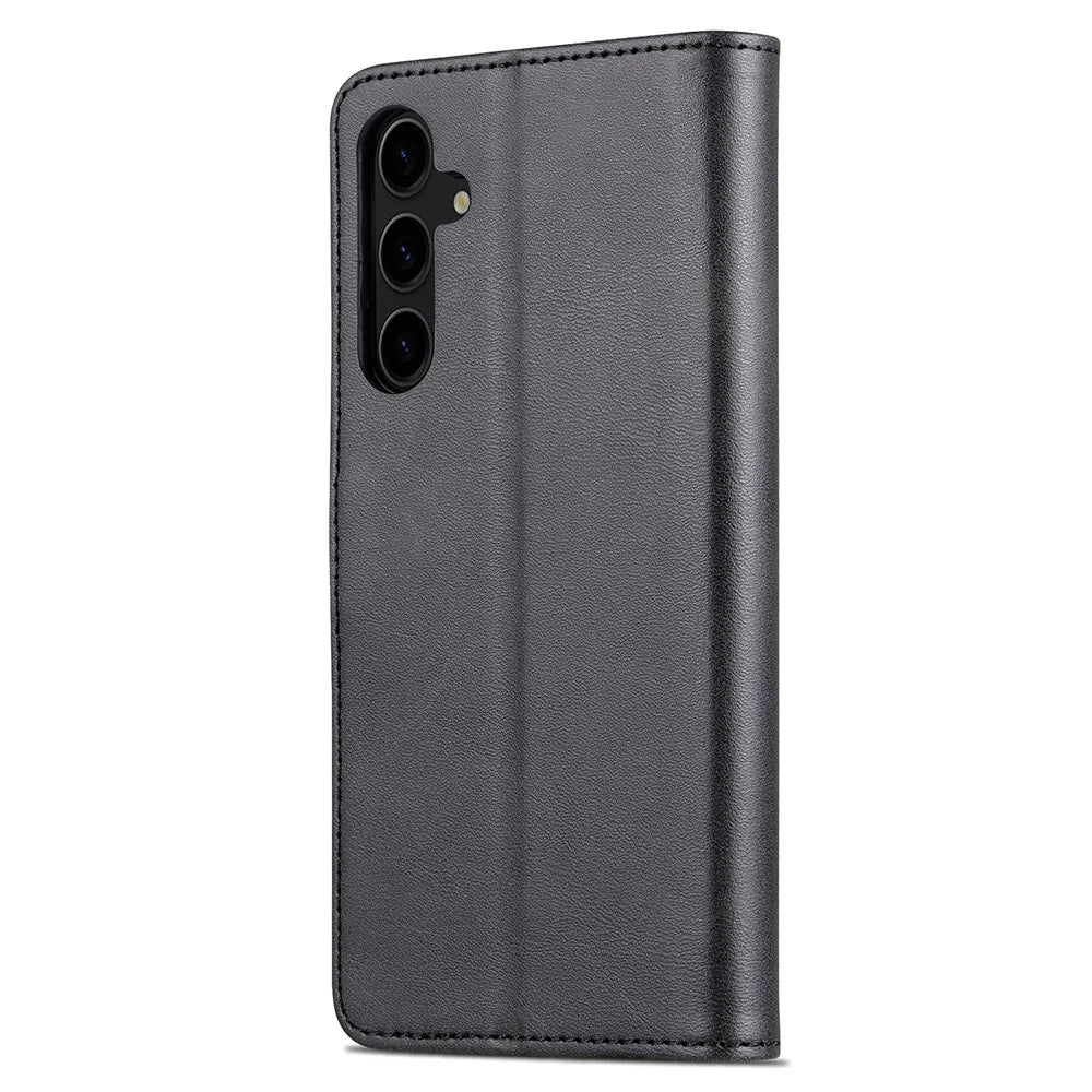 AZNS For Samsung Galaxy S24 FE Case PU Leather Phone Cover Wallet - Black - 7