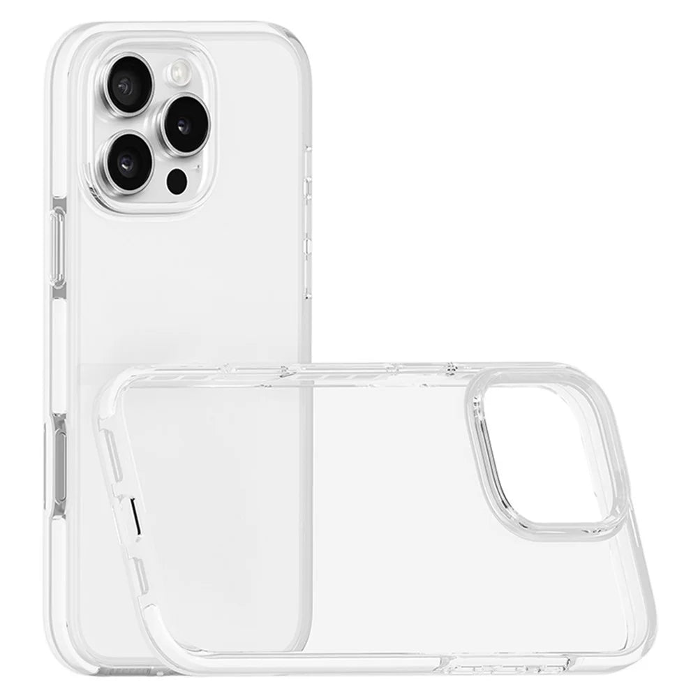 For iPhone 16 Pro Case TPU+TPE Anti-Drop Clear Phone Cover - White - 2