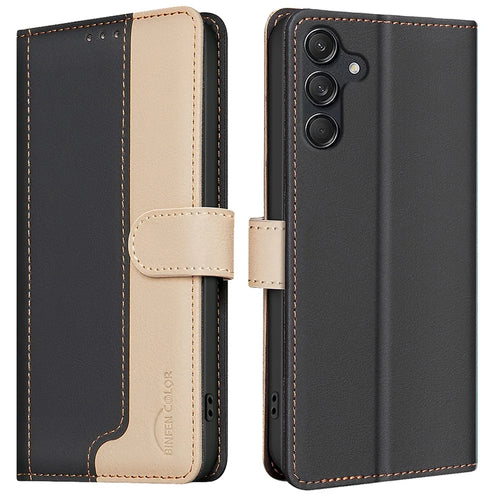 BINFEN COLOR BF33 For Samsung Galaxy A35 5G Case RFID Blocking Wallet Flip Leather Cover - Black - 1