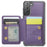 JEEHOOD J05 For Samsung Galaxy S21+ 5G Case Leather Mobile Cover with Detachable Magnetic Card Bag - Purple - 2