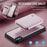 JEEHOOD J05 For iPhone X / XS Case Leather Mobile Cover with Detachable Magnetic Card Bag - Pink - 6