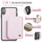 JEEHOOD J05 For iPhone X / XS Case Leather Mobile Cover with Detachable Magnetic Card Bag - Pink - 7
