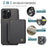 JEEHOOD J05 For iPhone 15 Pro Case Leather Mobile Cover with Detachable Magnetic Card Bag - Black - 7