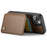 JEEHOOD J05 For iPhone 15 Plus Case Leather Mobile Cover with Detachable Magnetic Card Bag - Brown - 3