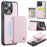 JEEHOOD J05 For iPhone 13 Pro Max Case Leather Mobile Cover with Detachable Magnetic Card Bag - Pink - 1