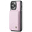 JEEHOOD J05 For iPhone 13 Pro Max Case Leather Mobile Cover with Detachable Magnetic Card Bag - Pink - 5