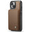 JEEHOOD J05 For iPhone 13 Case Leather Mobile Cover with Detachable Magnetic Card Bag - Brown - 5