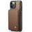 JEEHOOD J05 For iPhone 12 Pro Max Case Leather Mobile Cover with Detachable Magnetic Card Bag - Brown - 5