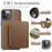 JEEHOOD J05 For iPhone 12 Pro Max Case Leather Mobile Cover with Detachable Magnetic Card Bag - Brown - 7