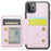 JEEHOOD J05 For iPhone 11 Pro Max Case Leather Mobile Cover with Detachable Magnetic Card Bag - Pink - 2