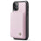 JEEHOOD J05 For iPhone 11 Pro Max Case Leather Mobile Cover with Detachable Magnetic Card Bag - Pink - 5
