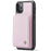 JEEHOOD J05 For iPhone 11 Pro Case Leather Mobile Cover with Detachable Magnetic Card Bag - Pink - 5