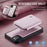 JEEHOOD J05 For iPhone 11 Pro Case Leather Mobile Cover with Detachable Magnetic Card Bag - Pink - 6