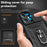 For iPhone 16 Plus Case Ring Kickstand PC+TPU Phone Protector with Slide Camera Cover - Black - 7