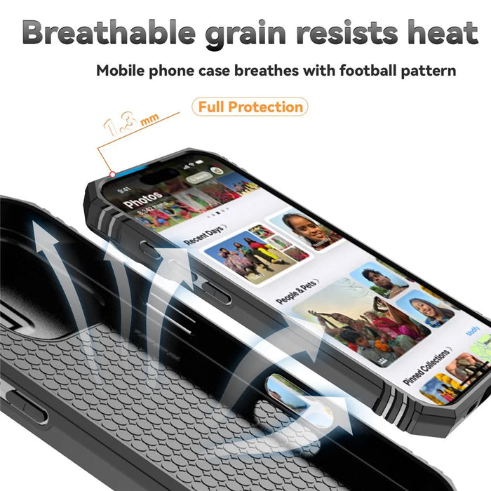 For iPhone 16 Pro Max Case Ring Kickstand Slide Camera Lid PC+TPU Phone Cover - Black - 4