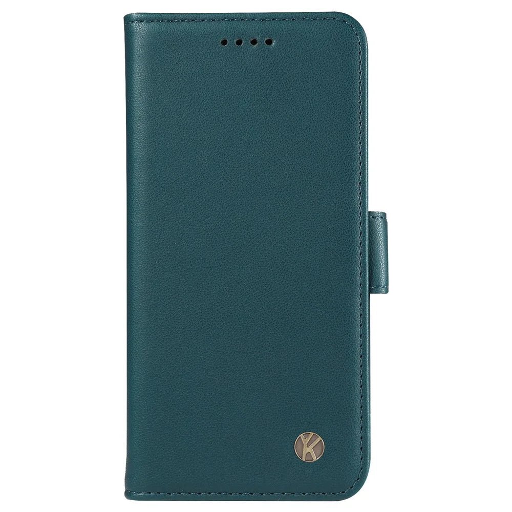 YIKATU YK-003 For Samsung Galaxy S24 FE Case Side Clasps Leather Wallet Stand Phone Cover - Green - 7