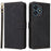 For Oukitel C51 Leather Case RFID Blocking Wallet Phone Cover with Strap - Black - 1