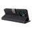For Oukitel C51 Leather Case RFID Blocking Wallet Phone Cover with Strap - Black - 4