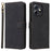 For Ulefone Note 18 Ultra Leather Case RFID Blocking Wallet Phone Cover with Strap - Black - 1