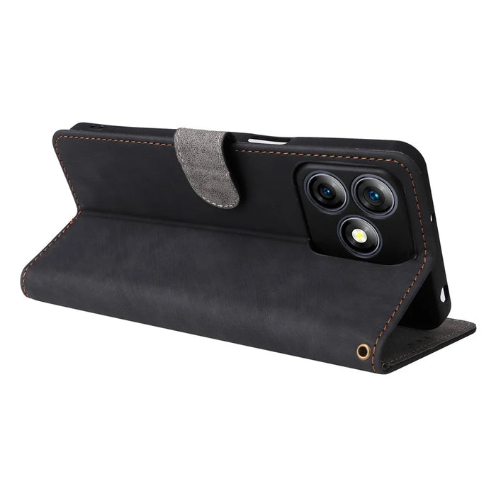 For Ulefone Note 18 Ultra Leather Case RFID Blocking Wallet Phone Cover with Strap - Black - 4